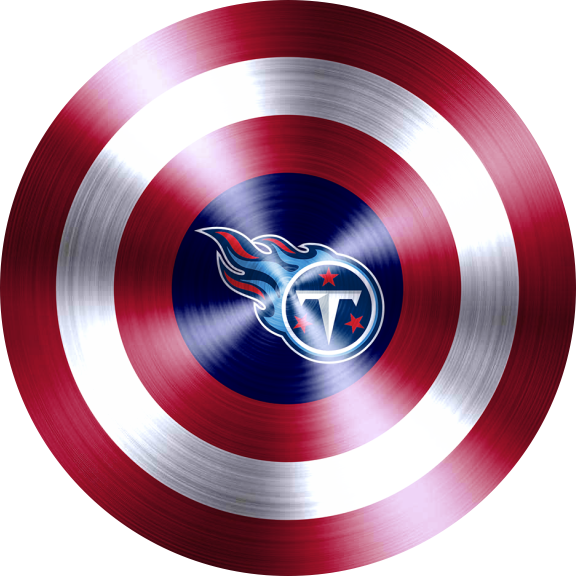 Captain American Shield With Tennessee Titans Logo vinyl decal